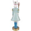 Clayre & Eef Conejo Decorativo Estilo Campestre 10x9x31 cm Blanco Verde Azul Dorado