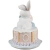 Clayre & Eef Conejo decorativo Ø 12x17 cm Blanco Rosa Estilo Campestre Poliresina