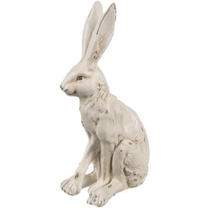 Clayre & Eef Conejo Decorativo Blanco Aspecto Antiguo...