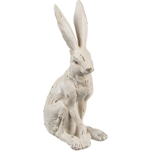 Clayre & Eef Conejo Decorativo Blanco Aspecto Antiguo...