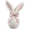 Clayre & Eef Conejo Decorativo Blanco Rosa 12x8x18 cm Poliresina Pascua Primavera