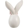 Clayre & Eef Conejo Decorativo Blanco Rosa 12x8x18 cm Poliresina Pascua Primavera