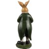 Clayre & Eef Conejo Decorativo Estilo Campestre Marrón Verde 8x7x20 cm Poliresina