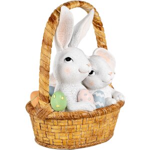 Clayre & Eef Conejo Decorativo en Cesta 17x13x20 cm...