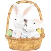 Clayre & Eef Conejo Decorativo en Cesta 17x13x20 cm Blanco Marrón Pascua Estilo Campestre