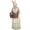 Clayre & Eef Conejo Decorativo Poliresina Beige Azul 23x17x46 cm Estilo Vintage