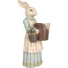 Clayre & Eef Conejo Decorativo Poliresina Beige Azul 23x17x46 cm Estilo Vintage