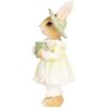 Clayre & Eef Conejo Decorativo Estilo Campestre Beige Verde 5x5x11 cm Poliresina