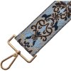 Juleeze JZBS0004 Bolso correa 5x140 cm Beige Azul ajustable con mosquetones dorados