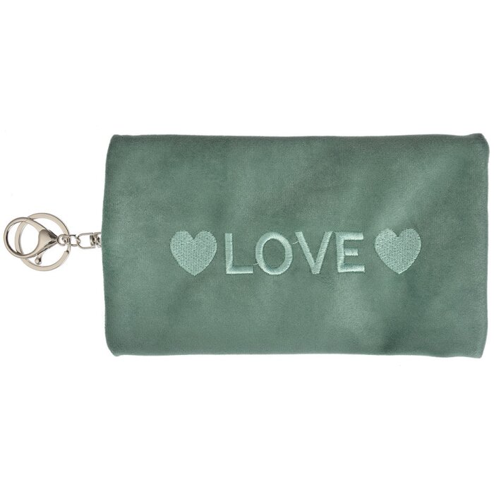 Juleeze JZTB0078 Neceser verde 19x1x11 cm con mosquetón y bordado