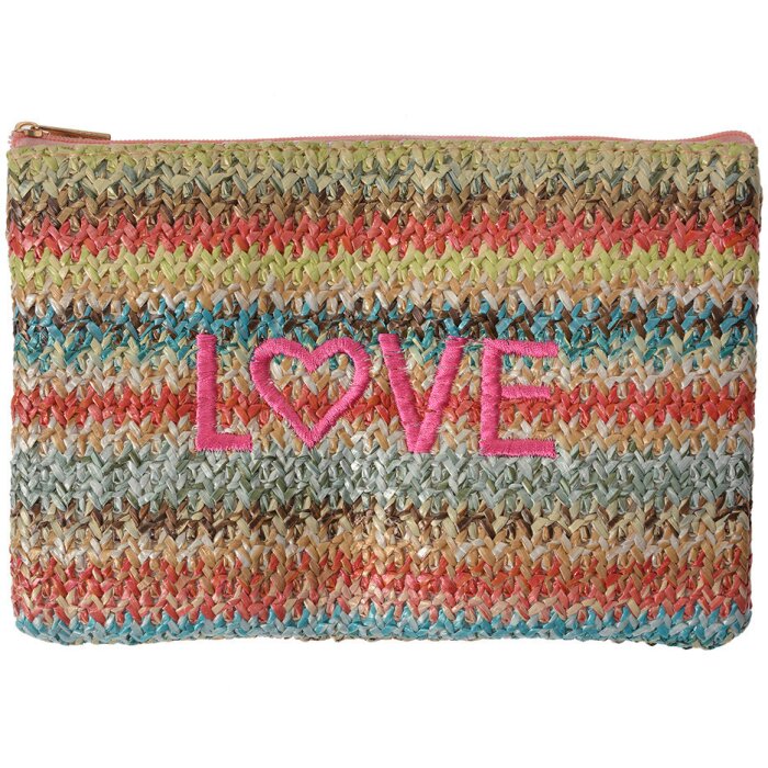 Juleeze JZTB0079 Neceser trenzado bolso bordado LOVE 20x13cm colorido