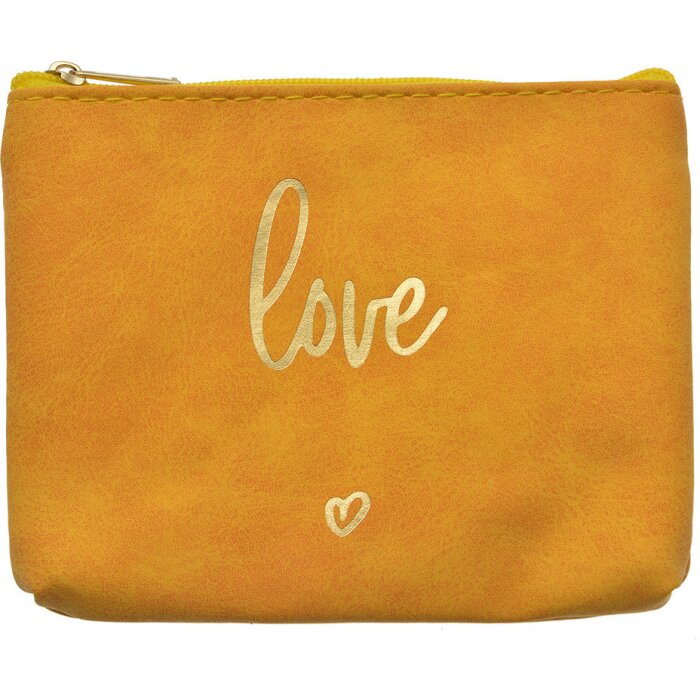 Juleeze JZTB0080Y Neceser amarillo 13x1x10 cm con inscripción Love dorada