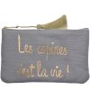 Juleeze JZTB0081BL Neceser 17x1x11 cm elegante gris letras doradas