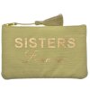 Juleeze JZTB0081GR Neceser verde 17x1x11 cm con bordado Sisters Forever