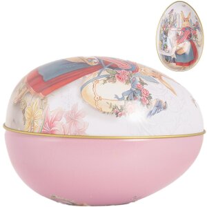 Clayre & Eef Huevo Decorativo Hierro Blanco Rosa 8x13...