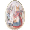 Clayre & Eef Huevo Decorativo Hierro Blanco Rosa 8x13 cm Decoración de Pascua Nostálgica