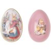 Clayre & Eef Huevo Decorativo Hierro Blanco Rosa 8x13 cm Decoración de Pascua Nostálgica