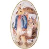 Clayre & Eef Huevo Decorativo Estilo Campestre Hierro Blanco Azul 7x11x7 cm