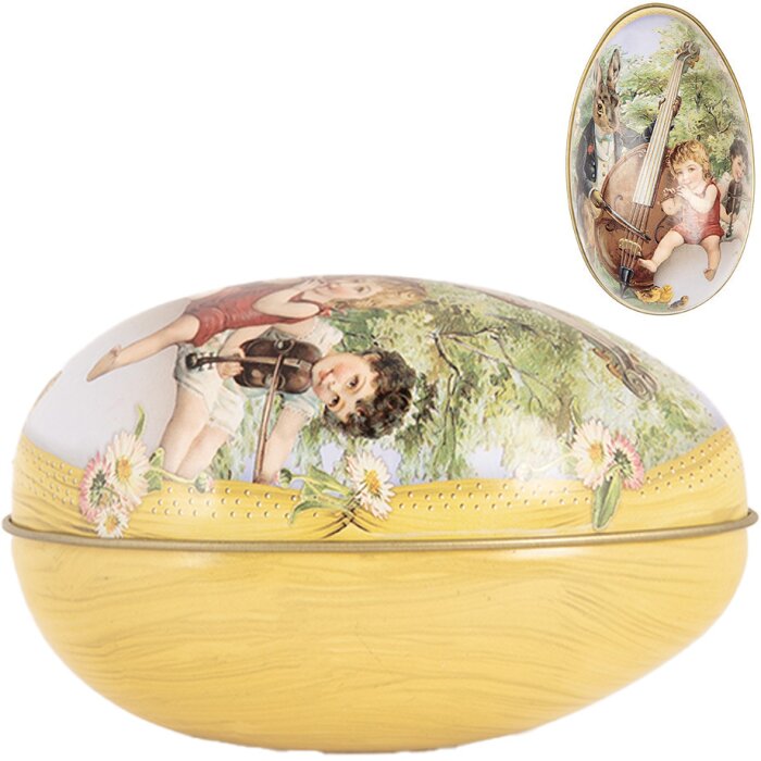 Clayre & Eef huevo decorativo 7x11x7 cm nostálgico Pascua decoración hierro vintage
