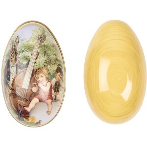 Clayre & Eef huevo decorativo 7x11x7 cm nostálgico Pascua decoración hierro vintage
