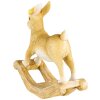 Clayre & Eef Figura Decorativa Conejo Mecedora Marrón 16x5x14 cm Estilo Campestre
