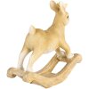 Clayre & Eef Figura Decorativa Conejo Mecedora Marrón 16x5x14 cm Estilo Campestre