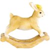 Clayre & Eef Figura Decorativa Conejo Mecedora Marrón 16x5x14 cm Estilo Campestre