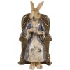 Clayre & Eef Conejo Decorativo Beige Marrón 11x10x18 cm Figurita de Pascua Estilo Campestre