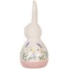Clayre & Eef Figurita de Cerámica Decorativa Conejo Estilo Campestre Blanco Rosa 9x8x18 cm