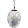 Clayre & Eef 6CE2034 Percha Huevo Decoración Estilo Boho Blanco-Azul Ø 6x8 cm