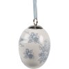 Clayre & Eef 6CE2034 Percha Huevo Decoración Estilo Boho Blanco-Azul Ø 6x8 cm