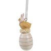 Clayre & Eef Colgante Pascua Pollito Amarillo Blanco 3x3x7 cm Poliresina