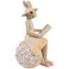 Clayre & Eef Decoración Conejo 10x9x17 cm Beige Rosa Poliresina
