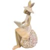 Clayre & Eef Decoración Conejo 10x9x17 cm Beige Rosa Poliresina