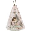 Clayre & Eef 6PR4423 Hucha estilo campestre niña conejo tipi 13x13x19 cm