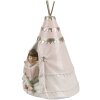 Clayre & Eef 6PR4423 Hucha estilo campestre niña conejo tipi 13x13x19 cm