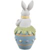 Clayre & Eef Figurita Decorativa Conejo Pascua Blanco Azul Ø 7x16 cm