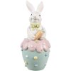 Clayre & Eef conejo decorativo figurita de Pascua poliresina Ø 7x16 cm estilo campestre