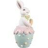 Clayre & Eef conejo decorativo figurita de Pascua poliresina Ø 7x16 cm estilo campestre