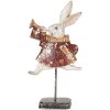 Clayre & Eef 6PR5493 Decoración Conejo Blanco Rojo Oro 18x7x34 cm