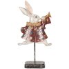 Clayre & Eef 6PR5493 Decoración Conejo Blanco Rojo Oro 18x7x34 cm