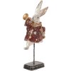 Clayre & Eef 6PR5493 Decoración Conejo Blanco Rojo Oro 18x7x34 cm