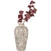 Clayre & Eef Jarrón Ø 21x35 cm Cerámica Gris Beige Estilo Campestre Decoración Elegante