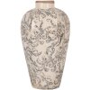 Clayre & Eef 6CE1934S Jarrón Cerámica Beige Gris 17x30 cm Estilo rústico