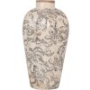 Clayre & Eef 6CE1934S Jarrón Cerámica Beige Gris 17x30 cm Estilo rústico