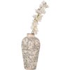 Clayre & Eef 6CE1934S Jarrón Cerámica Beige Gris 17x30 cm Estilo rústico