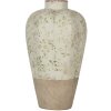 Jarrón Clayre & Eef Cerámica Beige Verde Ø 24x38 cm Estilo rústico