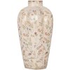 Clayre & Eef 6CE1937M Jarrón Cerámica Beige Rosa 21x34 cm Estilo rústico