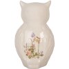 Clayre & Eef Búho Decorativo Estilo Campestre Cerámica Beige Rosa 14x13x22 cm
