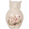 Clayre & Eef Búho Decorativo Cerámica Beige Rosa 11x10x17 cm Estilo Campestre